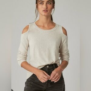 NWT Lucky brand cream cut-out sweater size s